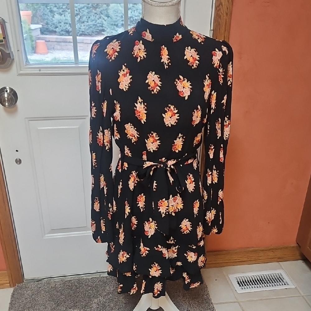River Island Floral Black Dress